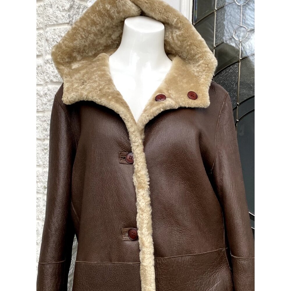 Pasha & Jo Full Length Shearling Coat - Picture 11 of 14